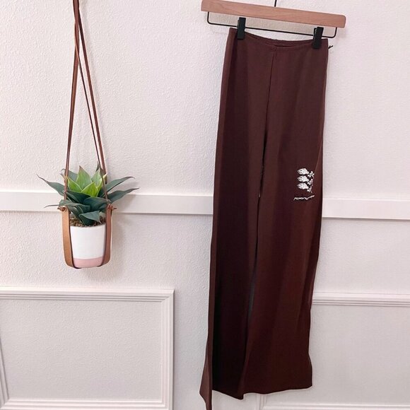 NWT Civil Regime Eternal Bloom Sculpt Flare Leggings Mocha Brown Size S - Picture 2 of 8